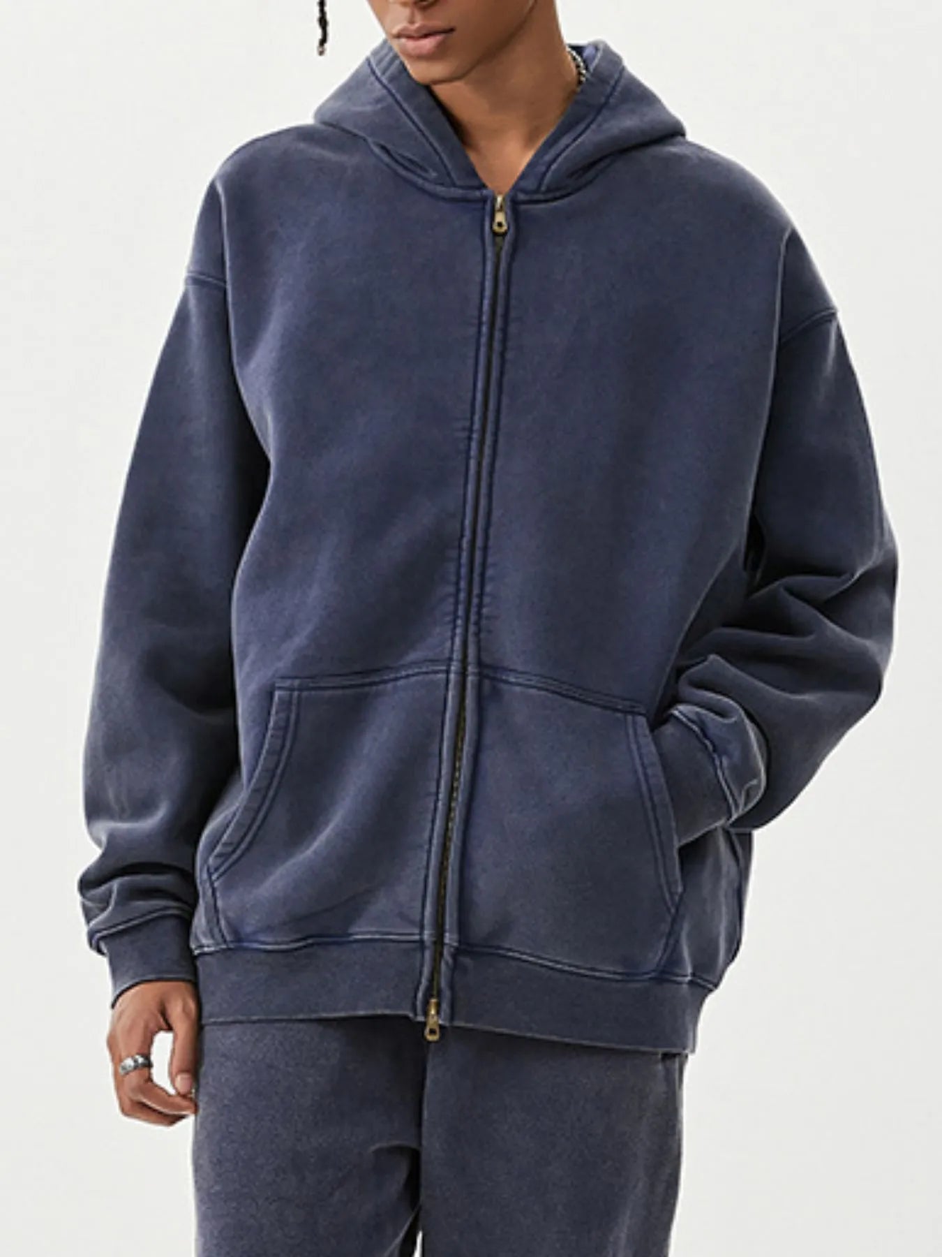 Men's Oversized Zip-Up Hoodie - Velora Luxury Fashion