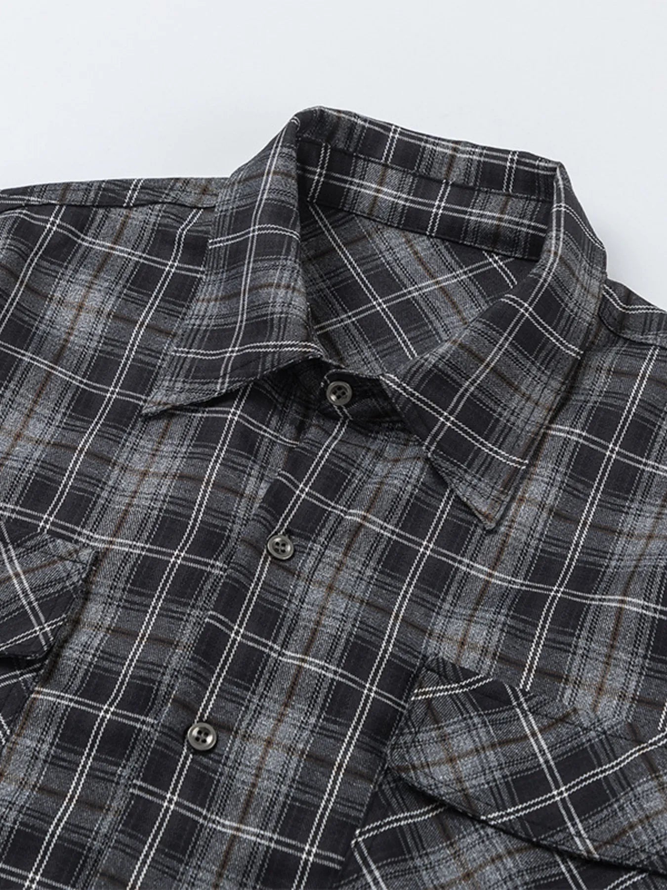 Men's Plaid Button Up Long Sleeve Shirt - Velora Luxury Fashion