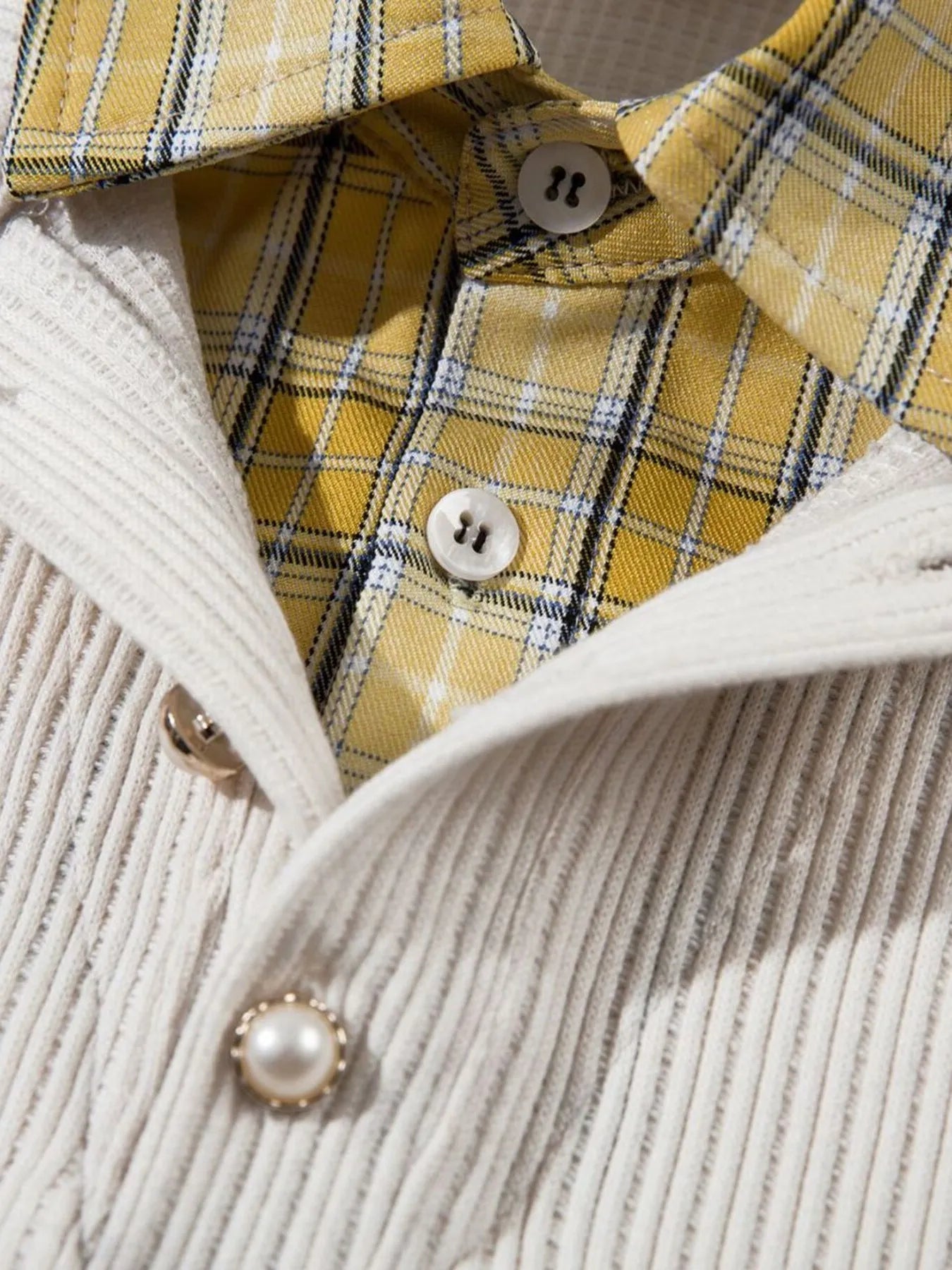 Men's Plaid Collar Short Sleeve Ribbed Polo - Velora Luxury Fashion