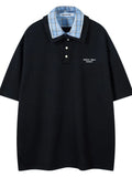 Men's Plaid Collar Short Sleeve Ribbed Polo - Velora Luxury Fashion