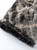 Men's Plaid Flannel Shirt with Raw Edge Details - Velora Luxury Fashion