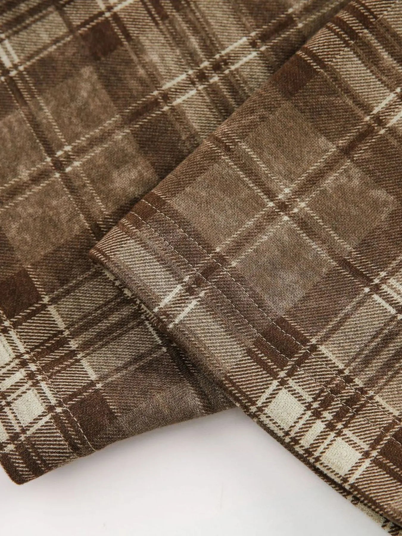 Men's Plaid Sleeve V-Neck Sweatshirt - Velora Luxury Fashion