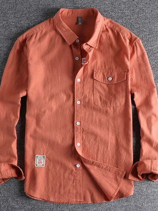 Men's Plus Size Button Down Long Sleeve Shirt - Velora Luxury Fashion