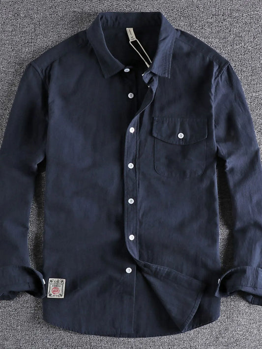 Men's Plus Size Button Down Long Sleeve Shirt - Velora Luxury Fashion