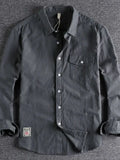Men's Plus Size Button Down Long Sleeve Shirt - Velora Luxury Fashion
