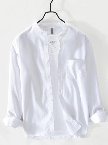 Men's Plus Size Button Up Long Sleeve Shirt - Velora Luxury Fashion