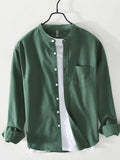 Men's Plus Size Button Up Long Sleeve Shirt - Velora Luxury Fashion