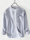Men's Plus Size Button Up Long Sleeve Shirt - Velora Luxury Fashion