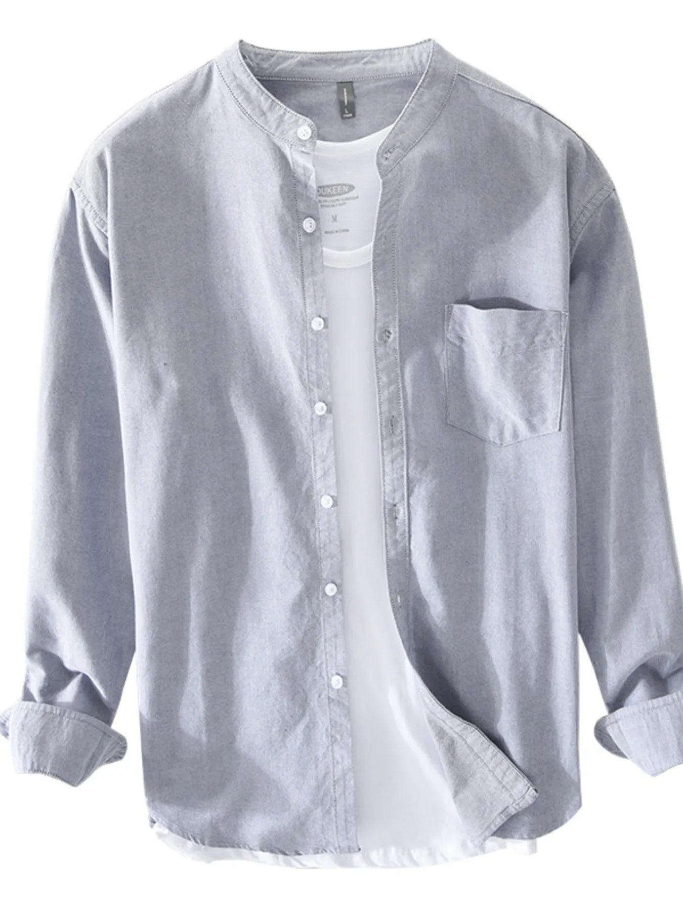 Men's Plus Size Button Up Long Sleeve Shirt - Velora Luxury Fashion