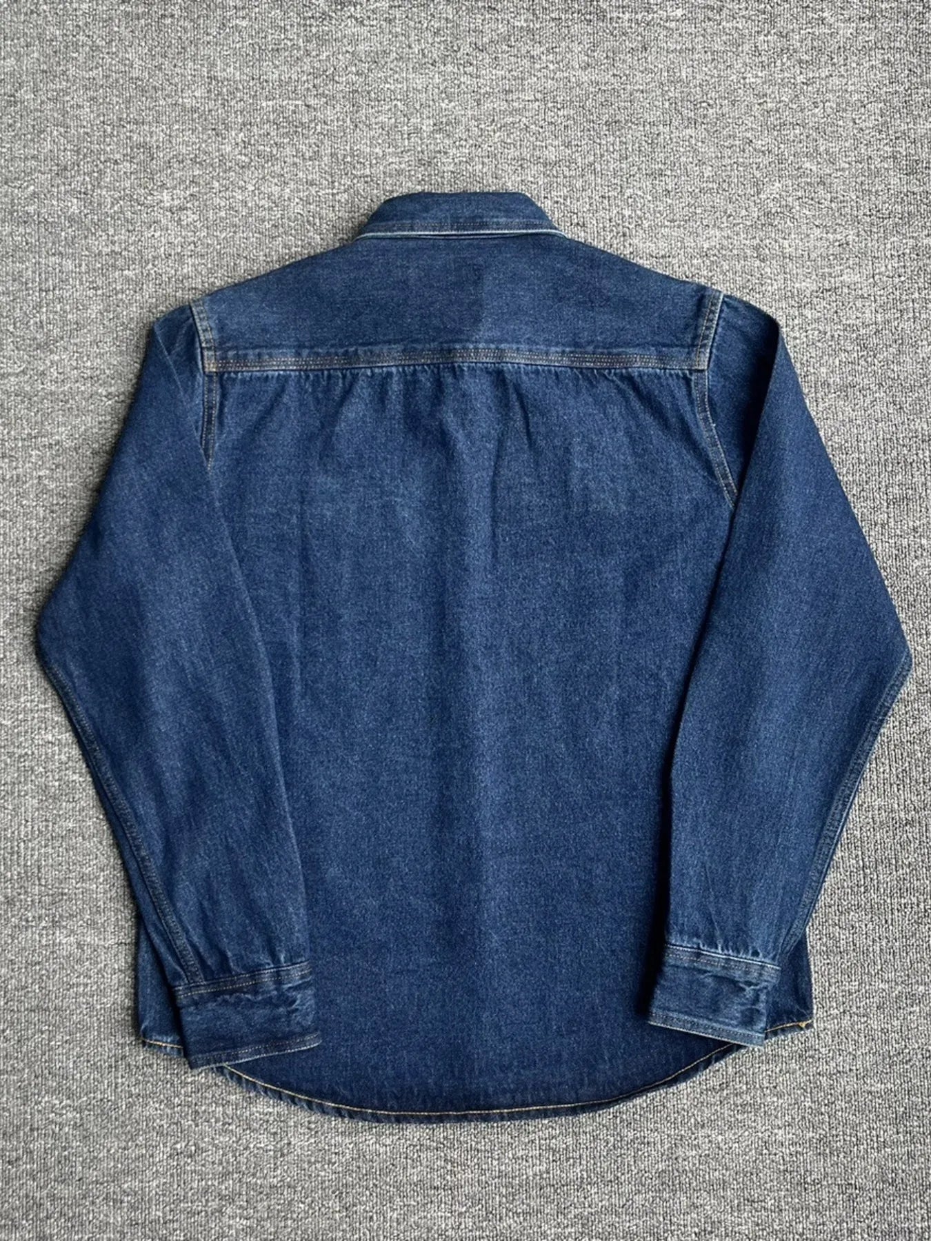 Men's Plus Size Button Up Washed Denim Shirt - Velora Luxury Fashion