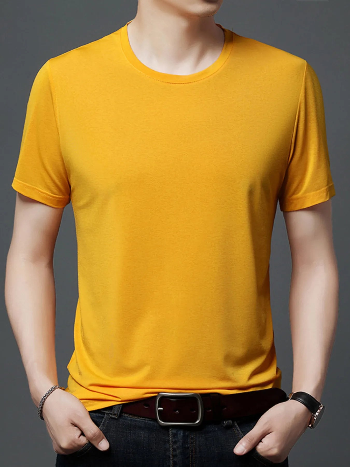 Men's Plus Size Classic Crew Neck Basic T-Shirt - Velora Luxury Fashion