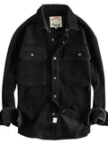 Men's Plus Size Corduroy Button Up Long Sleeve Jacket - Velora Luxury Fashion