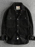 Men's Plus Size Corduroy Button Up Long Sleeve Jacket - Velora Luxury Fashion