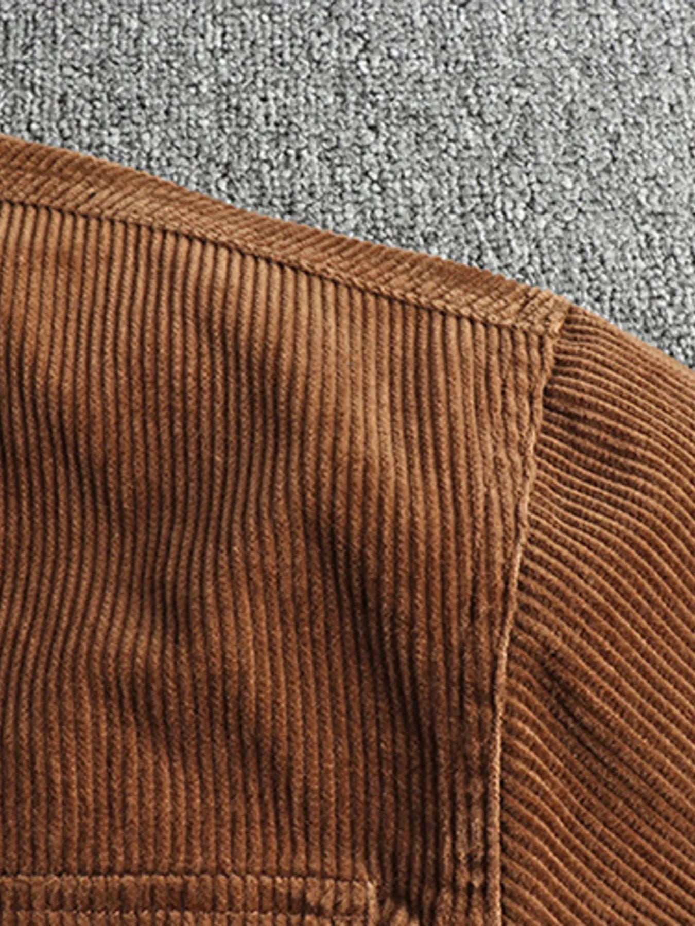 Men's Plus Size Corduroy Button Up Long Sleeve Jacket - Velora Luxury Fashion