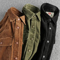 Men's Plus Size Corduroy Button Up Long Sleeve Jacket - Velora Luxury Fashion