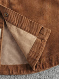 Men's Plus Size Corduroy Button Up Long Sleeve Jacket - Velora Luxury Fashion