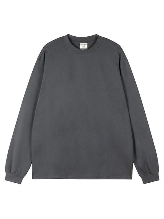 Men's Plus Size Round Neck Long Sleeve T-Shirt - Velora Luxury Fashion