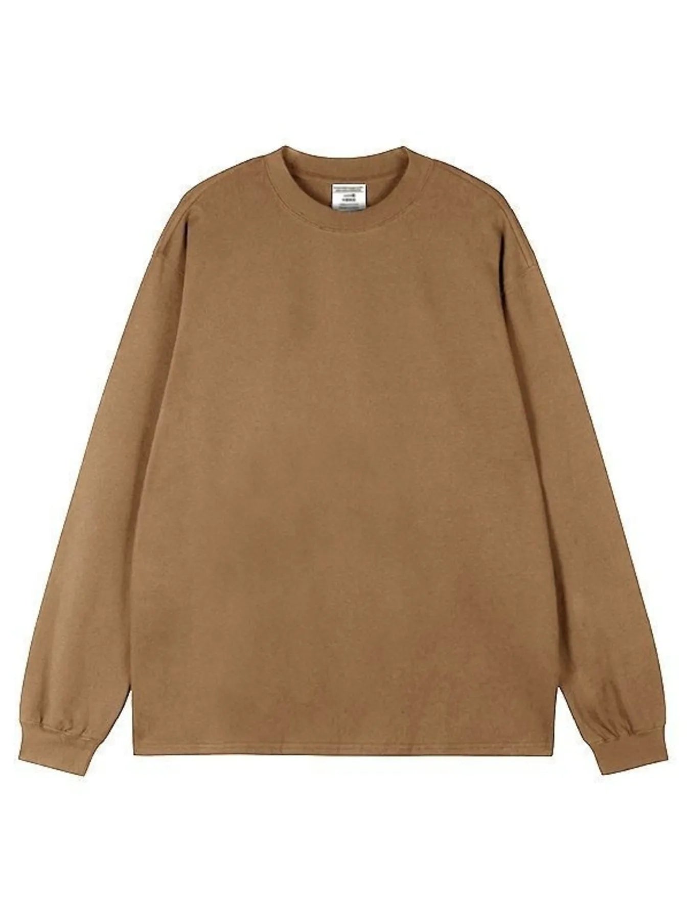 Men's Plus Size Round Neck Long Sleeve T-Shirt - Velora Luxury Fashion