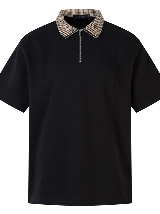 Men's Quarter Zip Short Sleeve Polo - Velora Luxury Fashion
