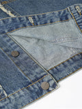 Men's Raw Hem Button Up Sleeveless Denim Jacket - Velora Luxury Fashion