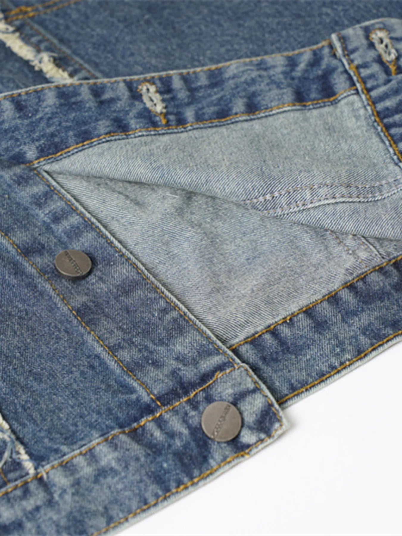 Men's Raw Hem Button Up Sleeveless Denim Jacket - Velora Luxury Fashion