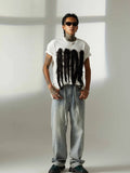 Men's Rhinestone Embellished Wash Relaxed Fit Jeans - Velora Luxury Fashion