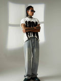 Men's Rhinestone Embellished Wash Relaxed Fit Jeans - Velora Luxury Fashion