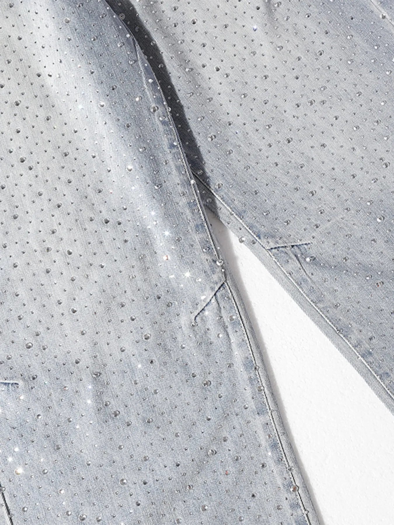 Men's Rhinestone Embellished Wash Relaxed Fit Jeans - Velora Luxury Fashion