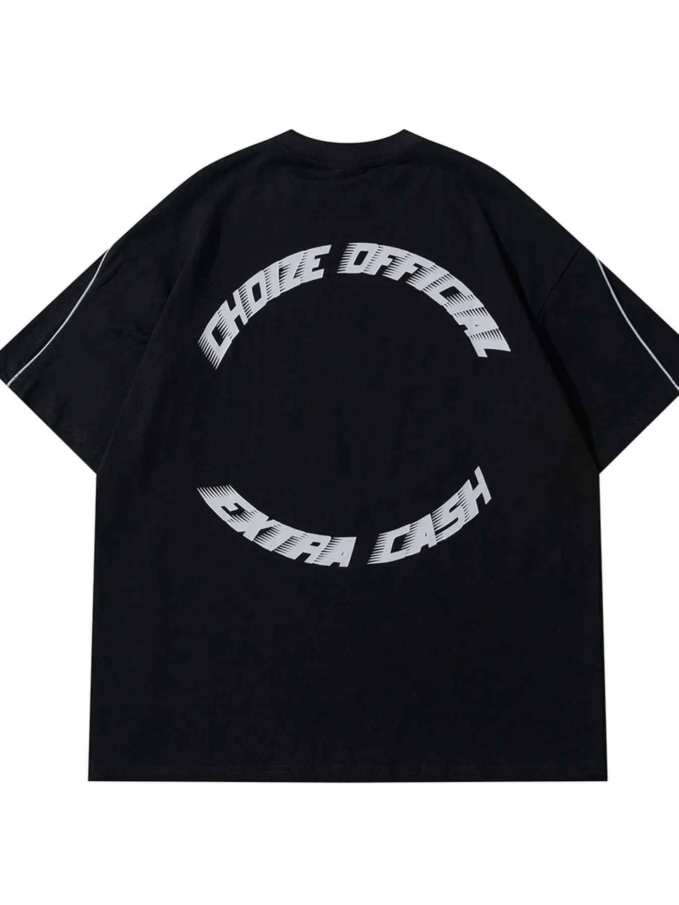 Men's Round Neck Letter Graphic Contrast T-Shirt - Velora Luxury Fashion