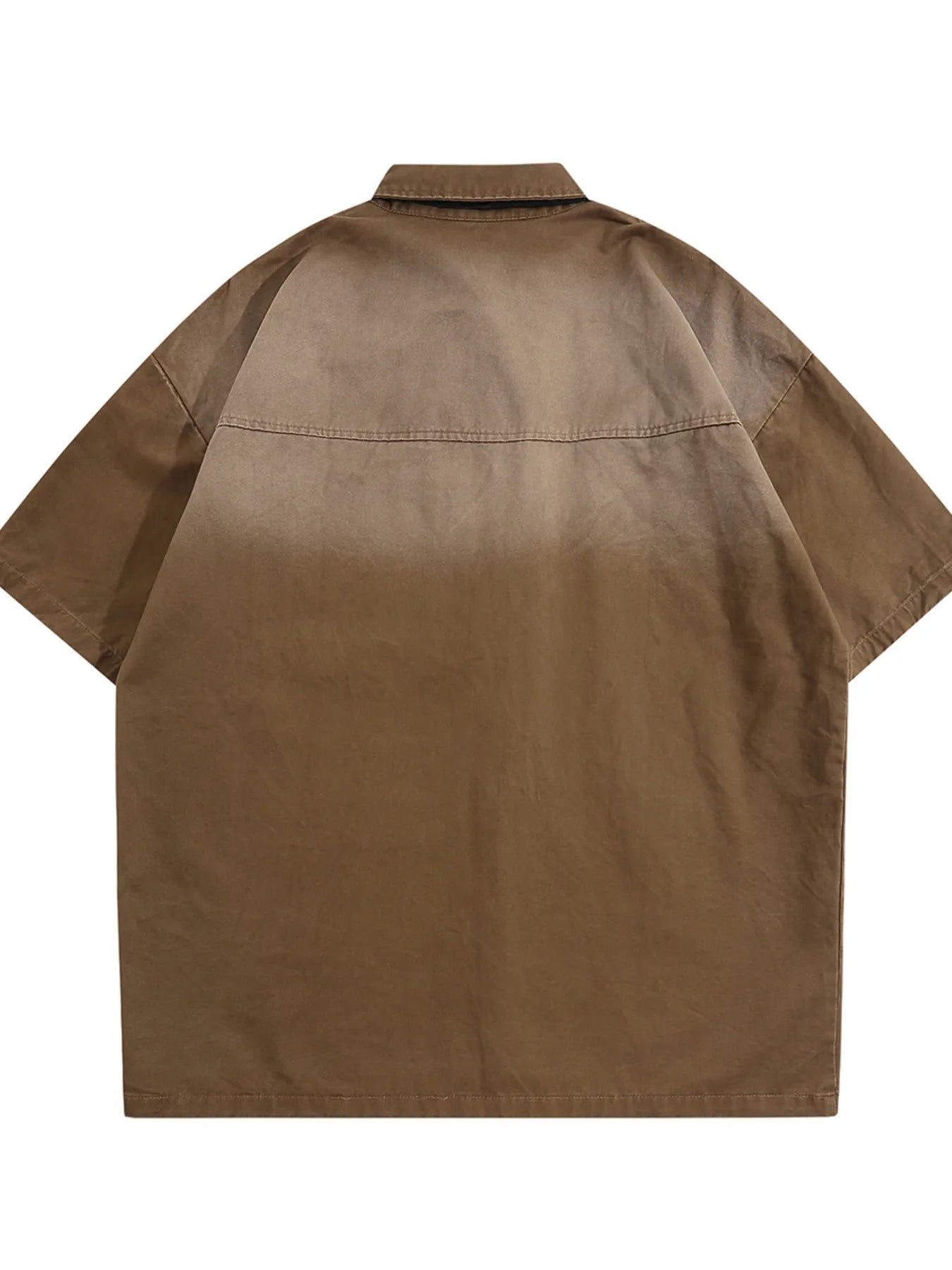 Men's Short Sleeve Denim Shirt with Tie Detail - Velora Luxury Fashion