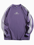 Men's Side Striped Long Sleeve Sweatshirt - Velora Luxury Fashion