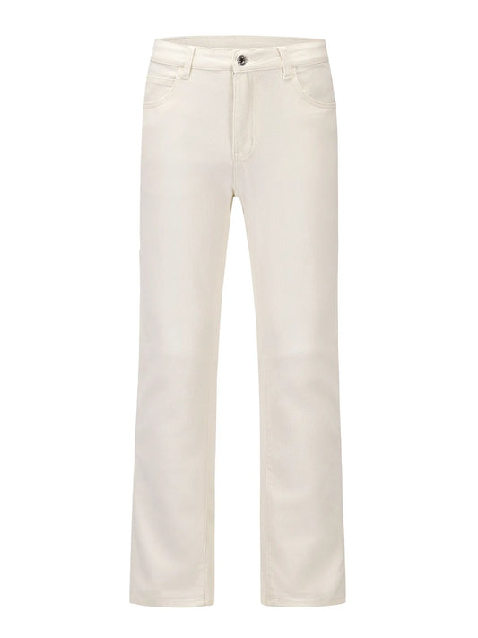 Men's Slim Straight Jeans with Snap Detail - Velora Luxury Fashion