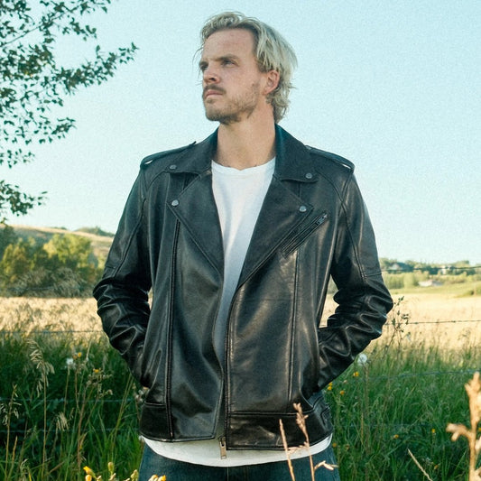 Men's Soft Lamb Leather Biker-Look Jacket - Velora Luxury Fashion