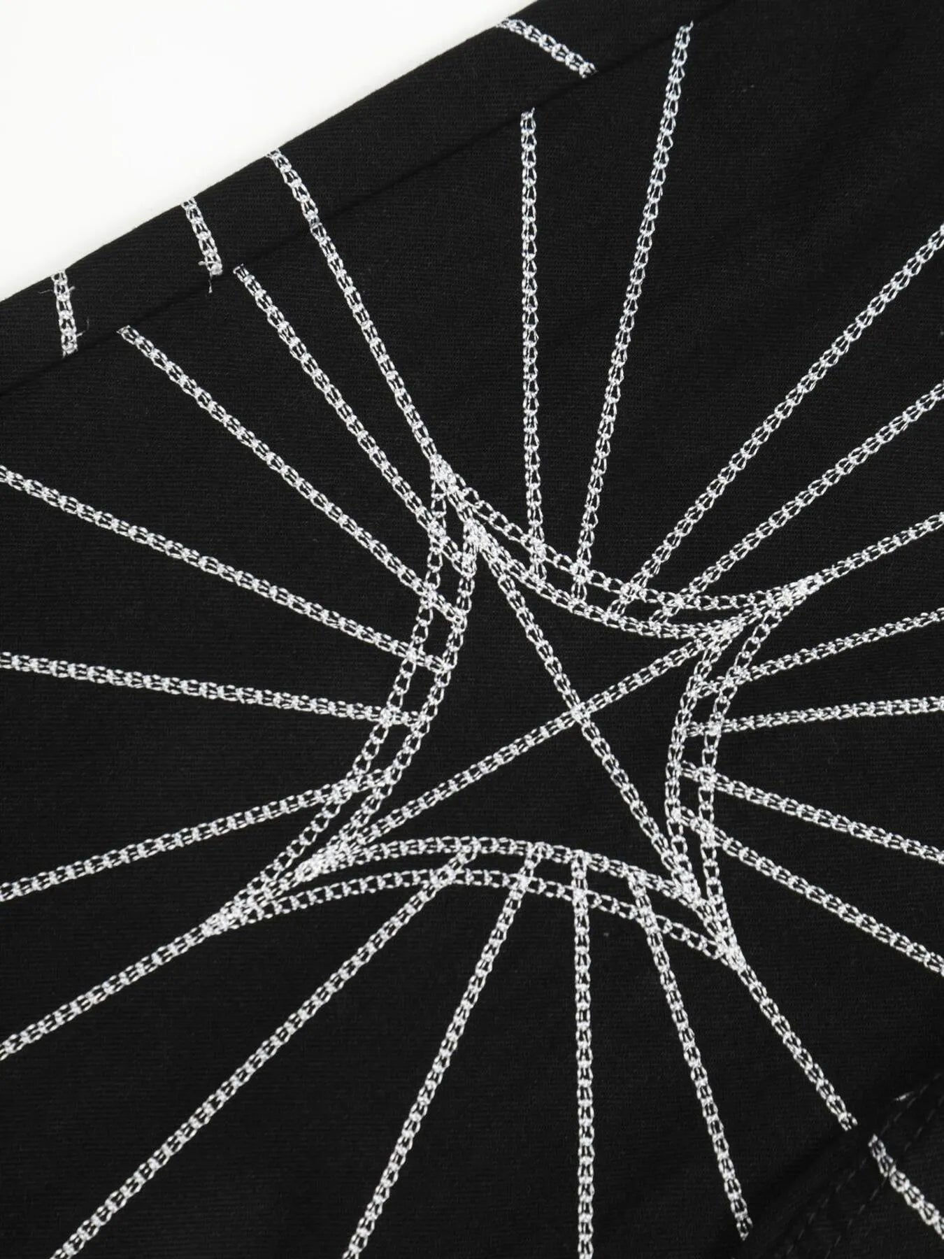 Men's Spider Web Embroidered Flared Jeans - Velora Luxury Fashion