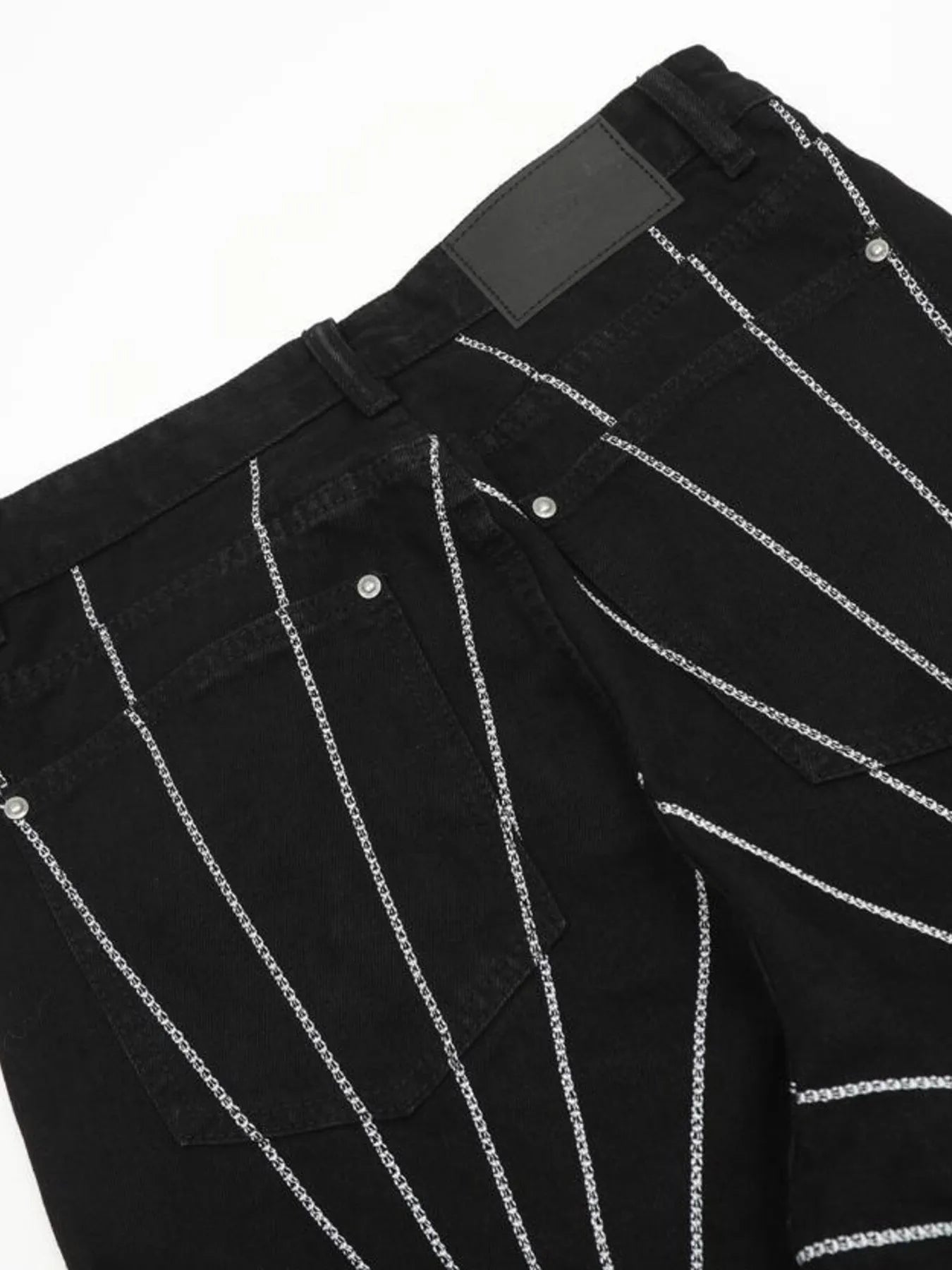 Men's Spider Web Embroidered Flared Jeans - Velora Luxury Fashion