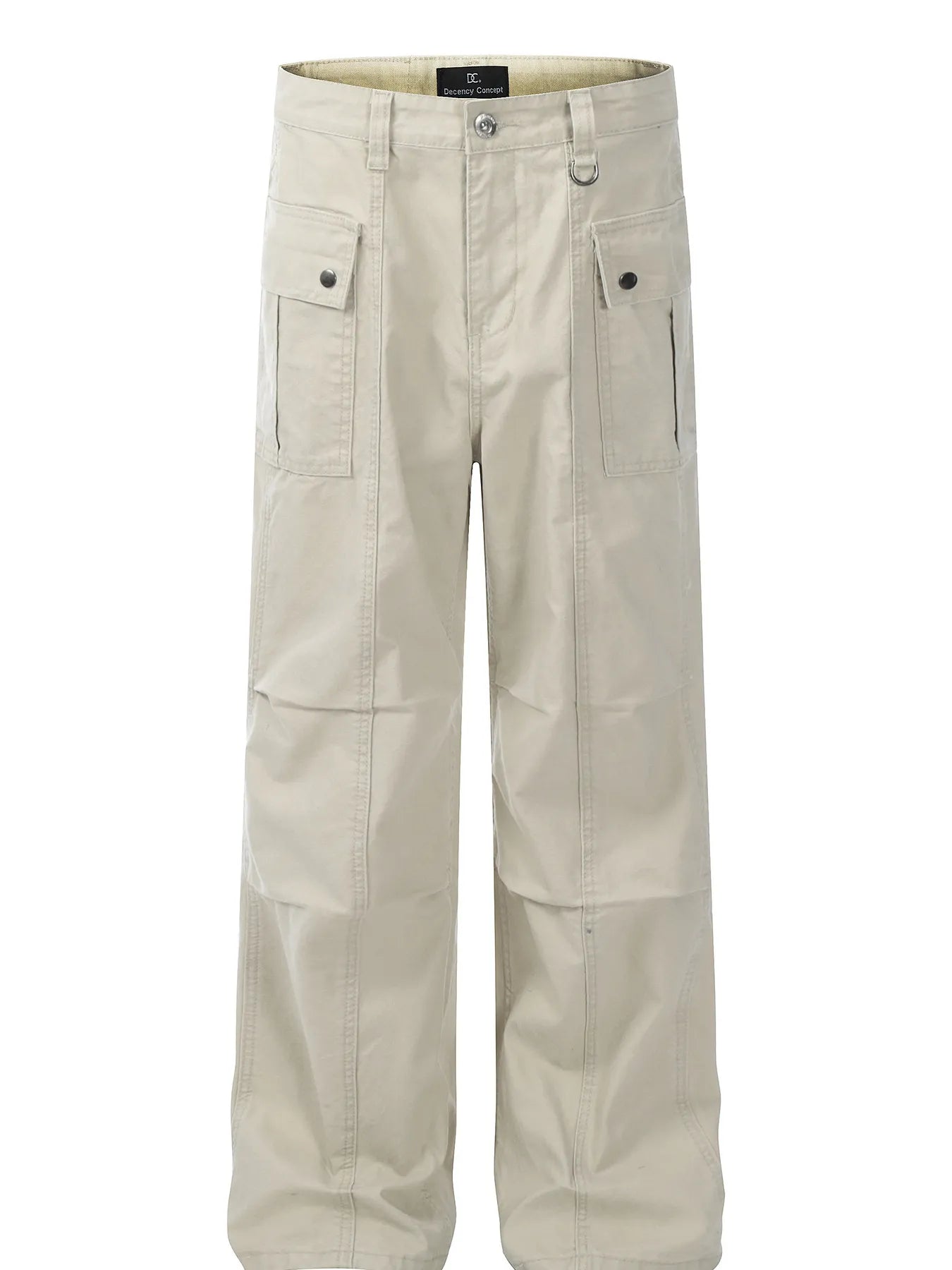Men's Straight Cargo Jeans with Ruched Deatil - Velora Luxury Fashion