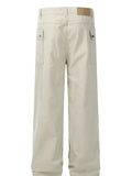 Men's Straight Cargo Jeans with Ruched Deatil - Velora Luxury Fashion
