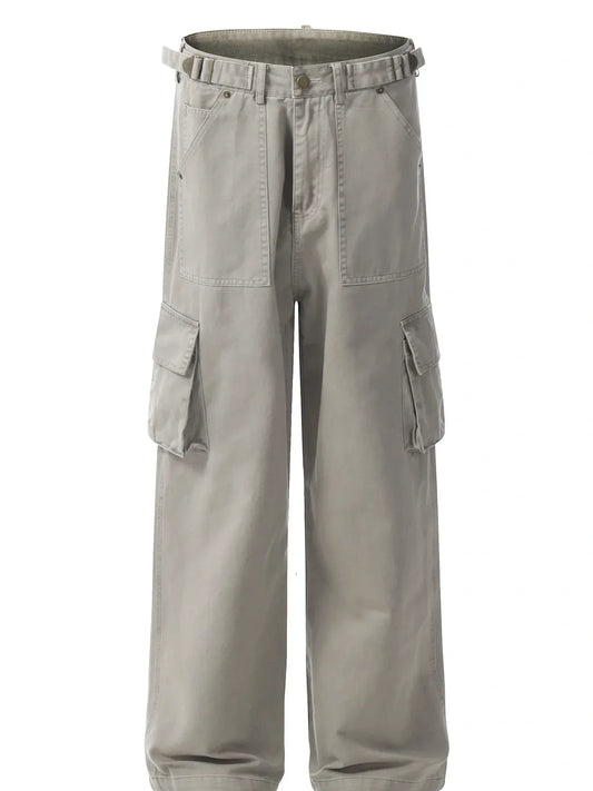 Men's Straight Cargo Pants with Multiple Pockets - Velora Luxury Fashion