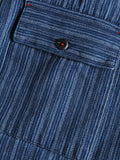 Men's Striped Button Down Denim Shirt - Velora Luxury Fashion