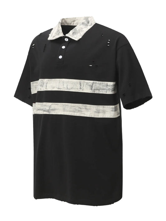 Men's Striped Short Sleeve Polo - Velora Luxury Fashion