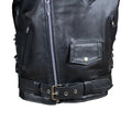 Men's Tall Classic Side Lace Leather Motorcycle Jacket - Velora Luxury Fashion