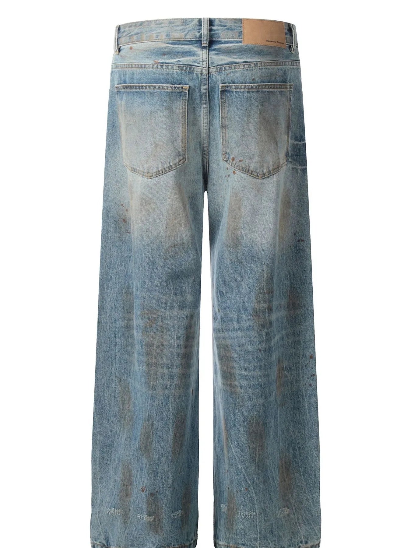 Men's Vintage Distressed Wide Leg Denim Jeans - Velora Luxury Fashion