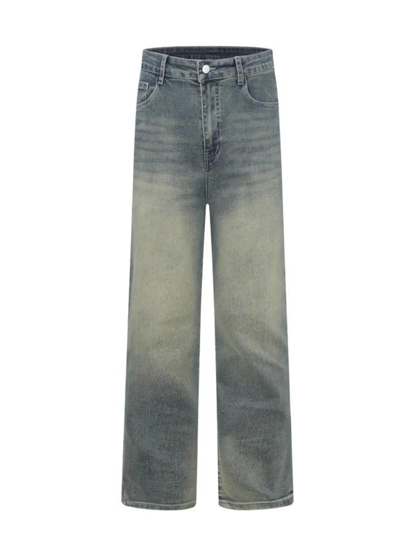 Men's Vintage Wash Wide Leg High-Rise Jeans - Velora Luxury Fashion