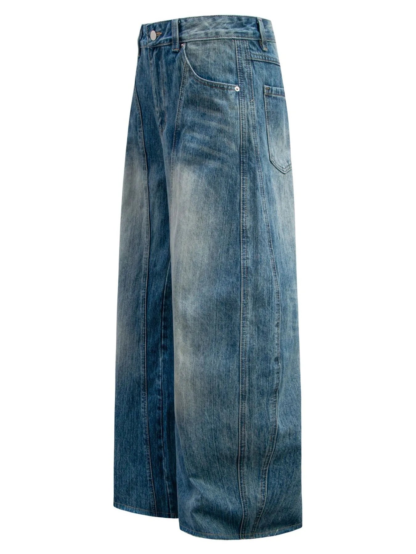 Men's Vintage Washed Curved Jeans - Velora Luxury Fashion