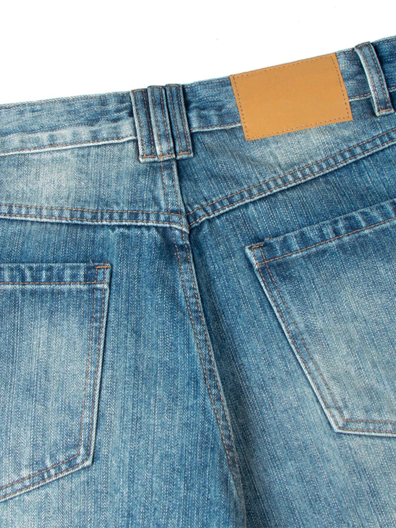 Men's Vintage Washed Curved Jeans - Velora Luxury Fashion