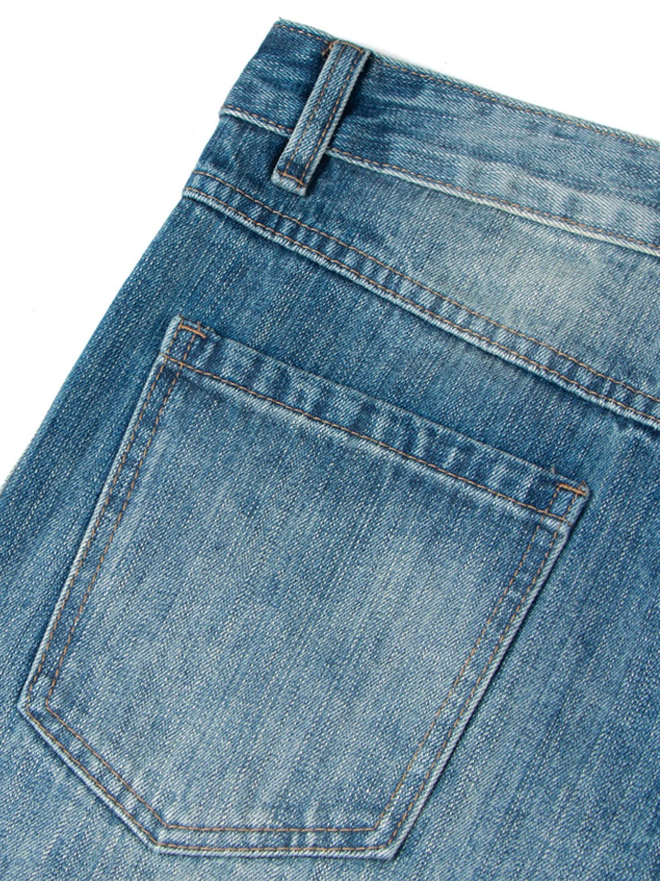 Men's Vintage Washed Curved Jeans - Velora Luxury Fashion