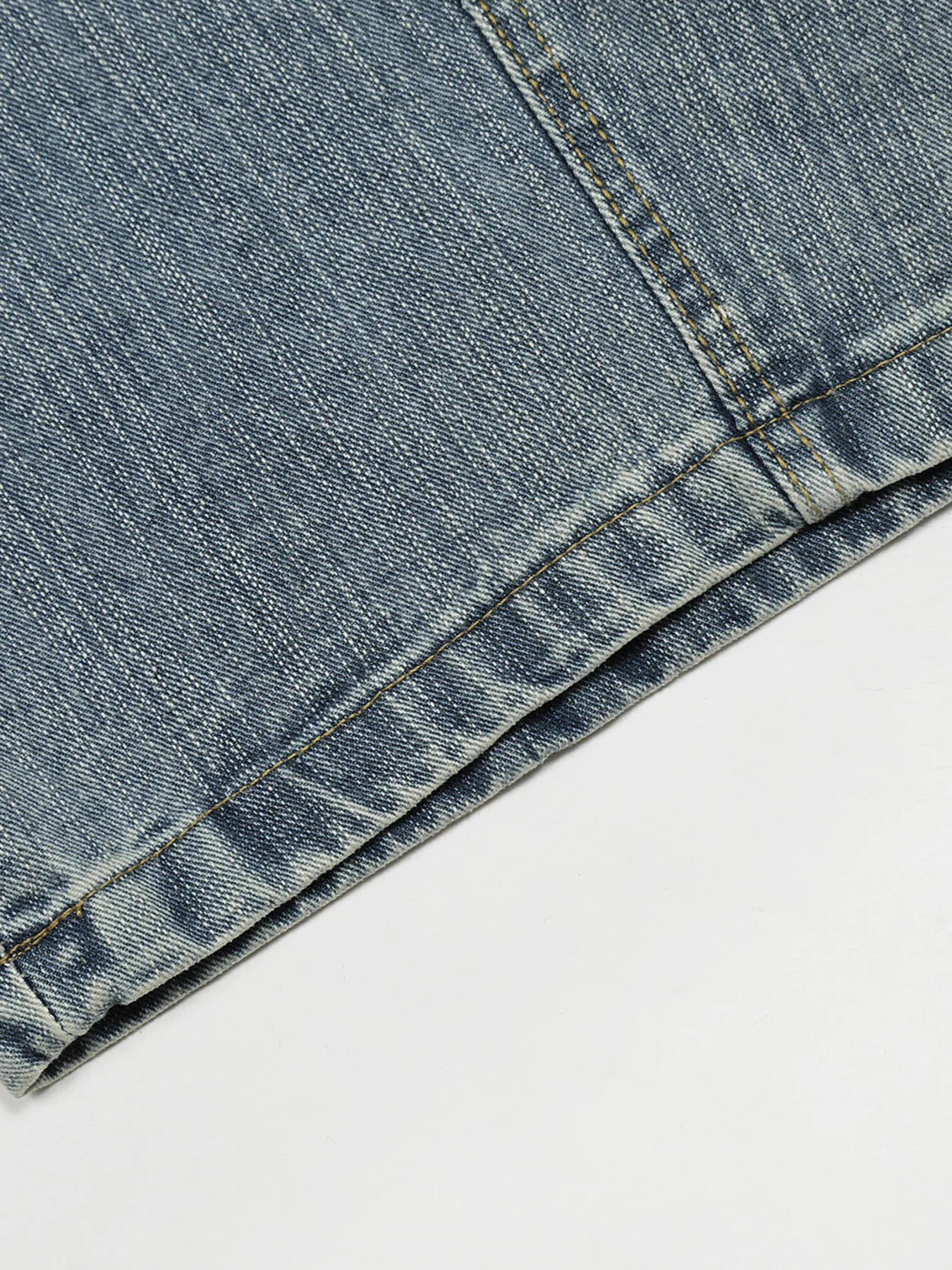 Men's Washed Curved Jeans with Seam Detail - Velora Luxury Fashion