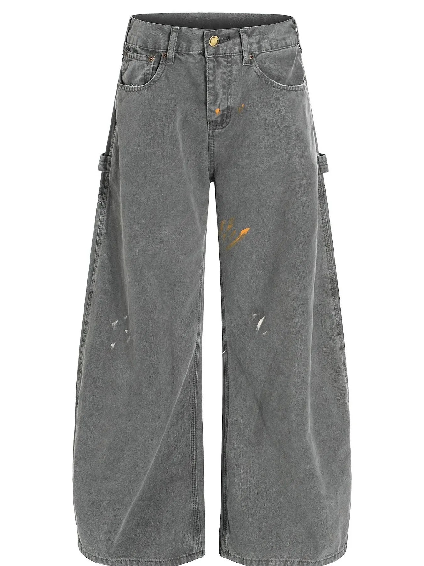 Men's Washed Distressed Curved Jeans - Velora Luxury Fashion