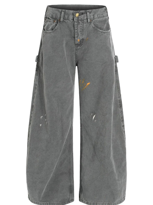 Men's Washed Distressed Curved Jeans - Velora Luxury Fashion