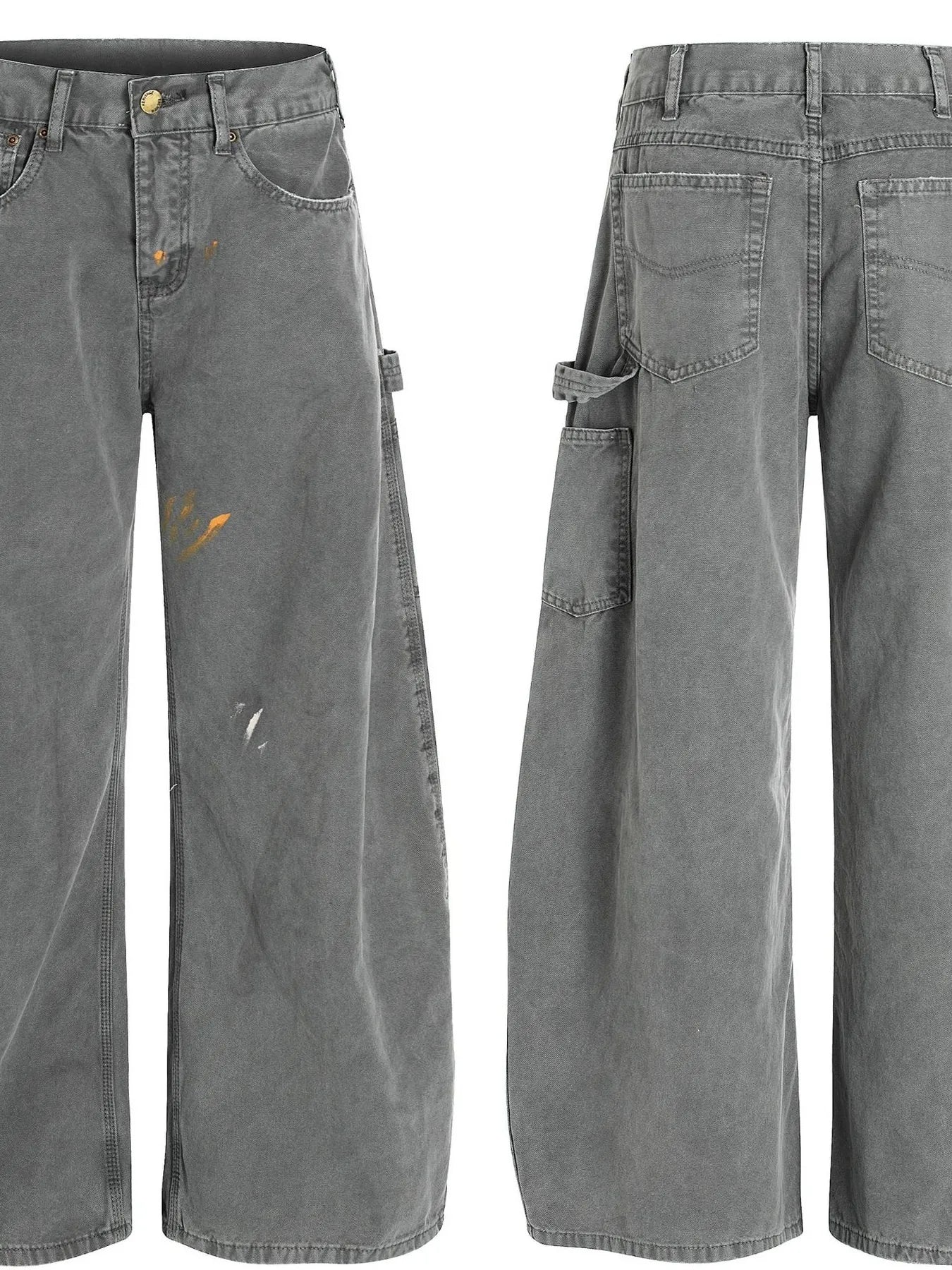 Men's Washed Distressed Curved Jeans - Velora Luxury Fashion